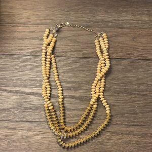 Chic Gold and Cream Beaded Necklace